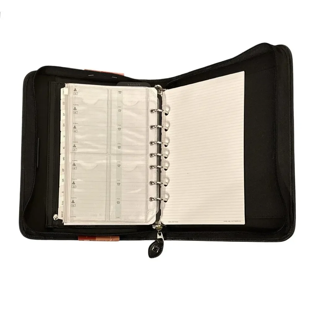 Leather Portfolio Binder 8.5x11 Professional Organizer with Zipper Closure